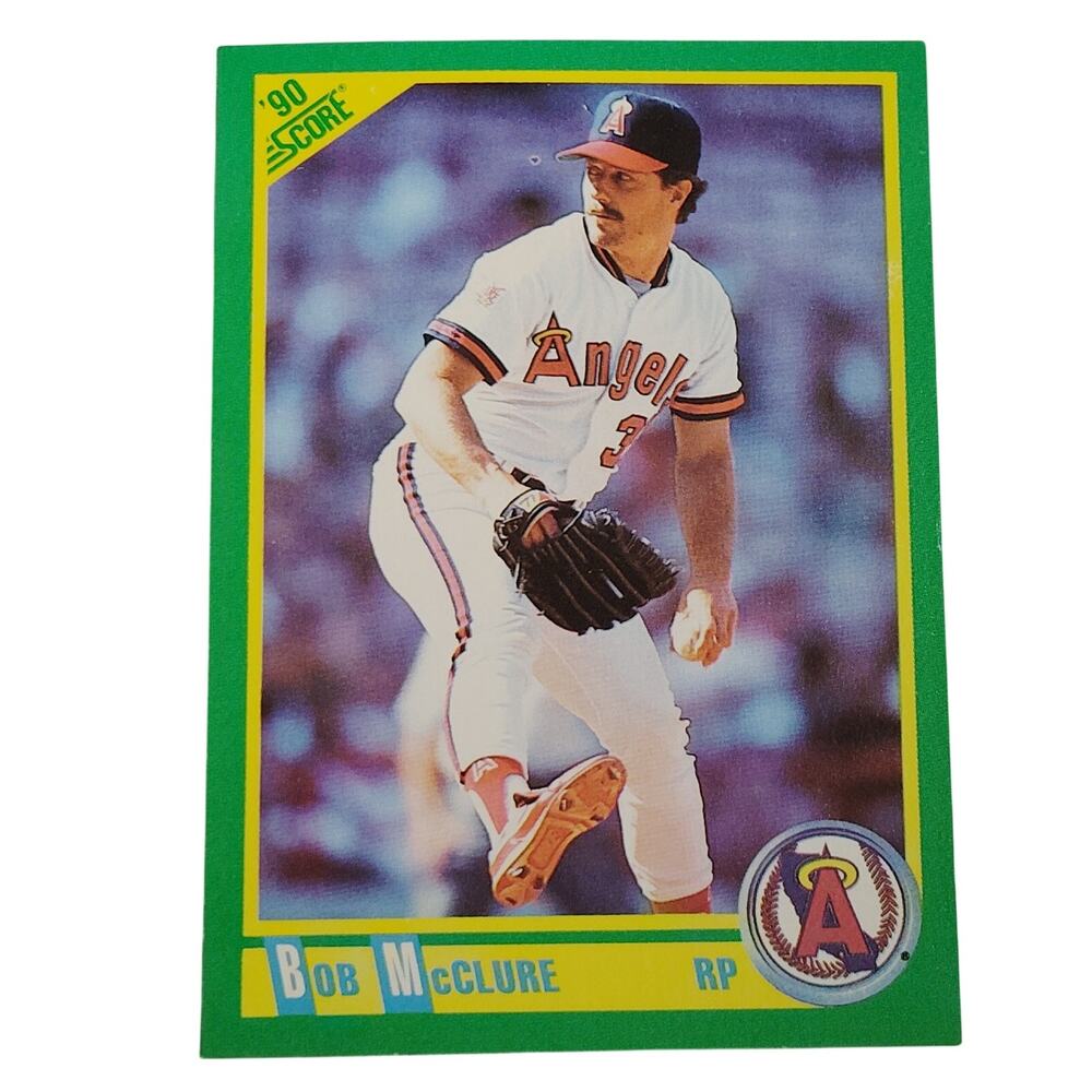 1990 Score Bob McClure Card No. 117 California Angels P VG/EX